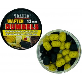 Бойлы Traper Boilies Dumbels Wafter 12 мм/40 г Banan/Wanilia/Czekolada (Банан/Ваниль/Шоколад)